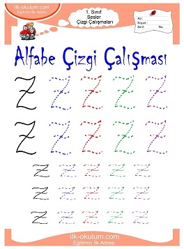 Çocuklar İçin Sesler Çizgi Çalışmaları Çalışma Sayfaları 